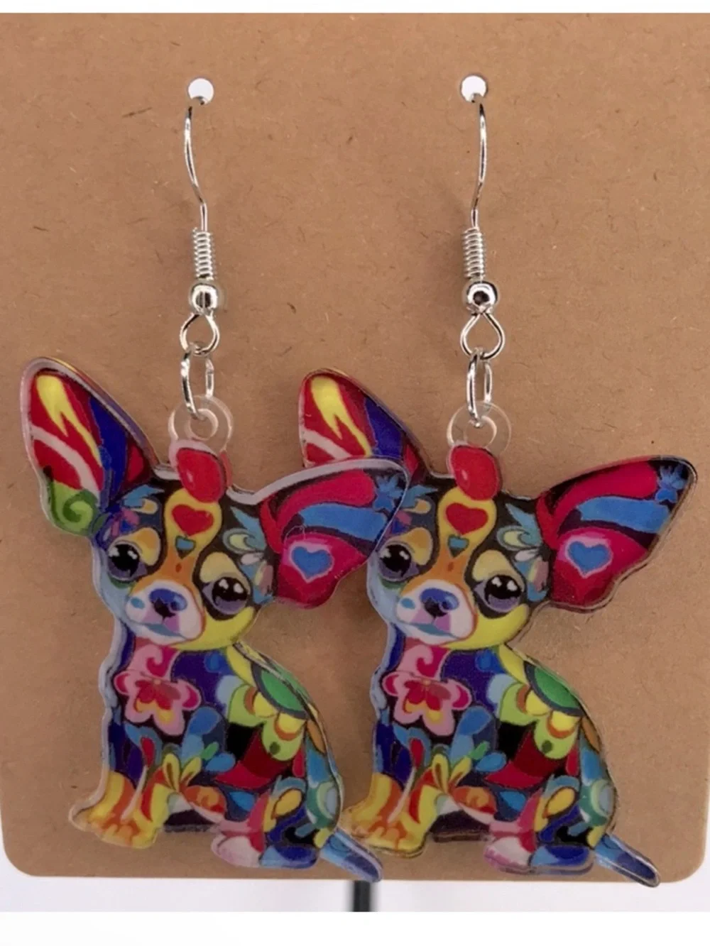 *LAST SET* Colorful Chihuahua Earrings  Fashion Jewelry